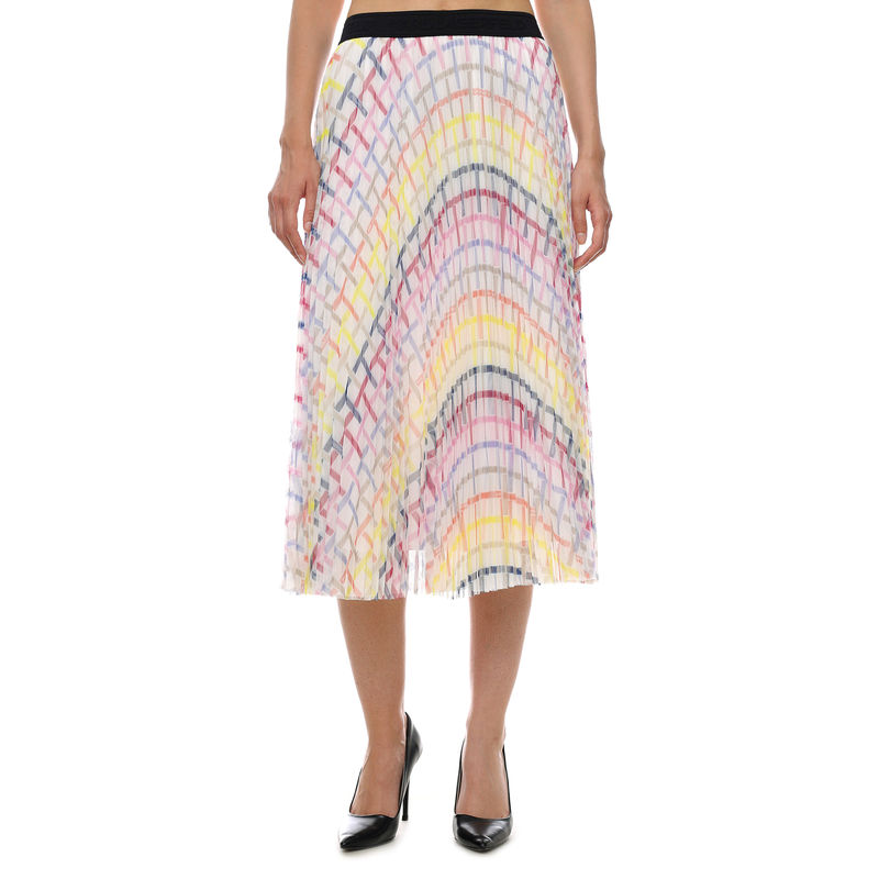 Ženska suknja Karl Lagerfeld CHECK PRINTED PLEAT SKIRT