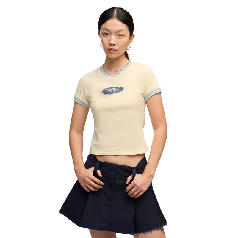 Ženska majica Puma Future.puma.archive slim graphic ringer tee