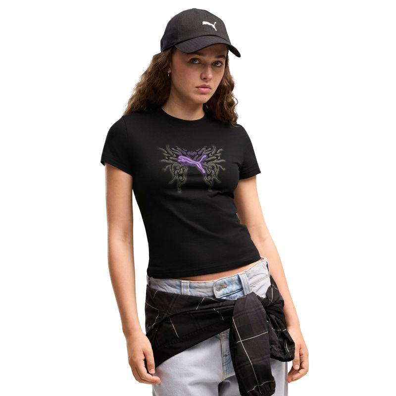 Ženska majica Puma Street glam slim short graphic tee
