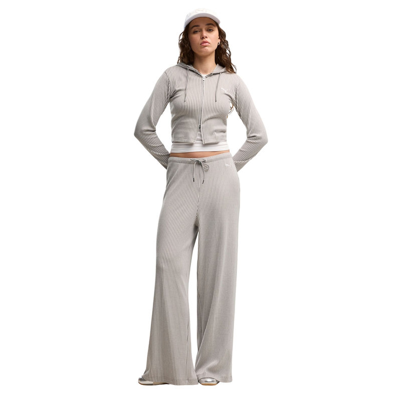 Ženska trenerka donji deo Puma Ess ribbed wide leg soft touch pants op