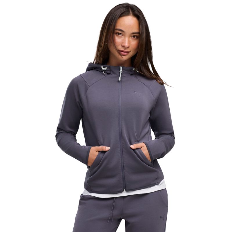 Ženski duks sa zipom i kapuljačom Puma Tech Sense full-zip jacket dk