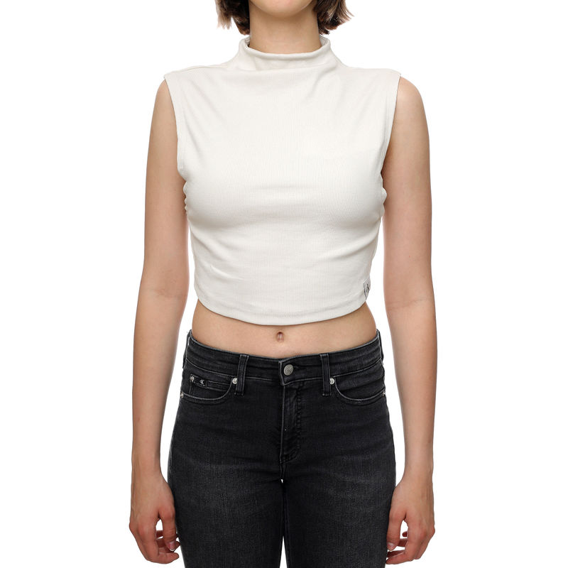 Ženska majica Calvin Klein Tab Rib Mock Neck Tank