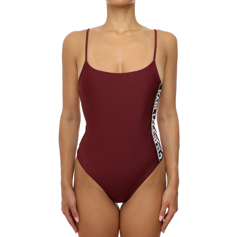 Ženski kupaći Karl Lagerfeld Elongated Logo Swimsuit