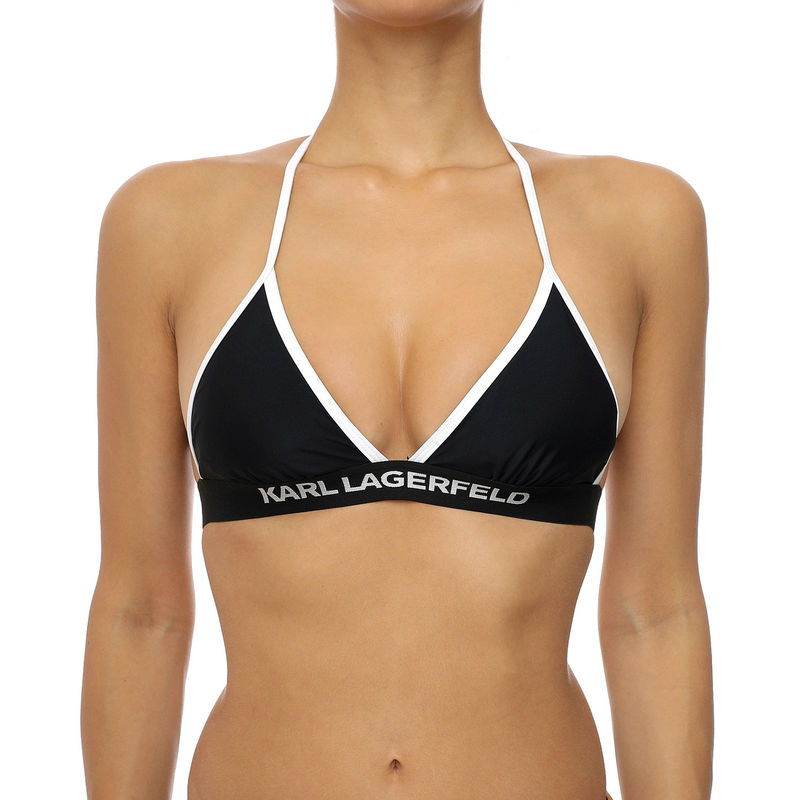 Ženski kupaći gornji deo Karl Lagerfeld triangle w/ logo elastic