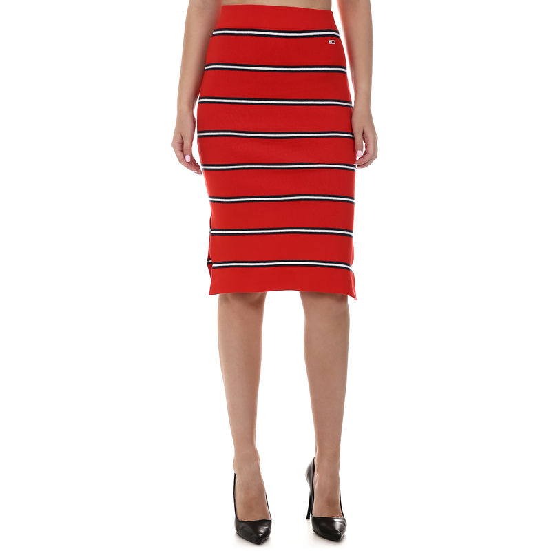 Ženska suknja Tommy Hilfiger KNITTED STRIPE PENCIL SKIRT