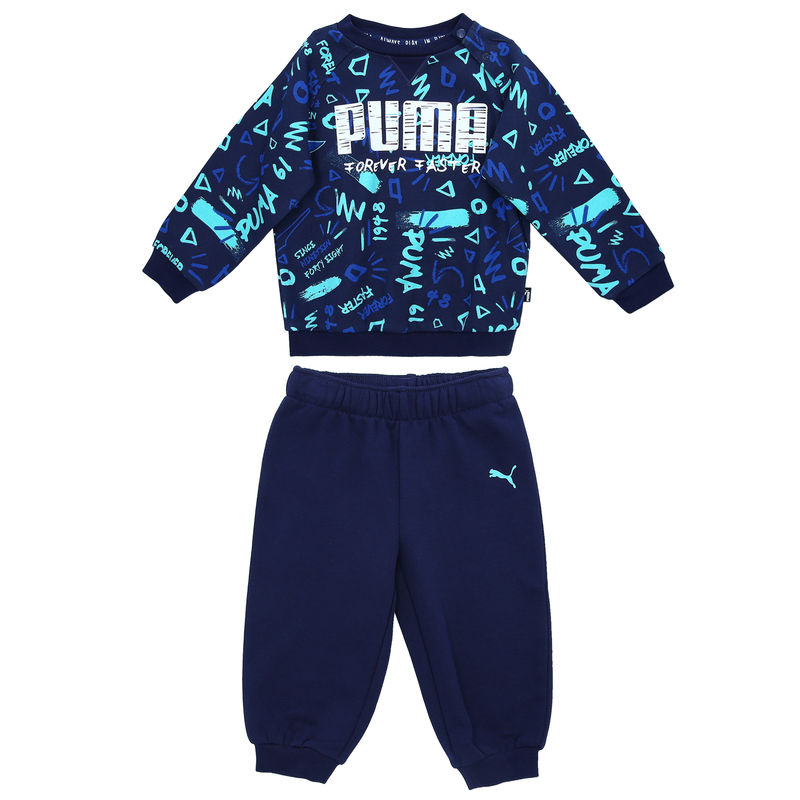 Dečiji set Puma Minicats AOP Crew Jogger FL