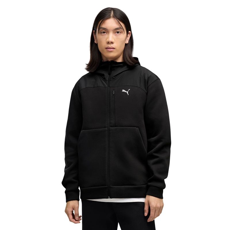Muški duks sa kapuljačom Pumatech Material mix full-zip hoodie dk