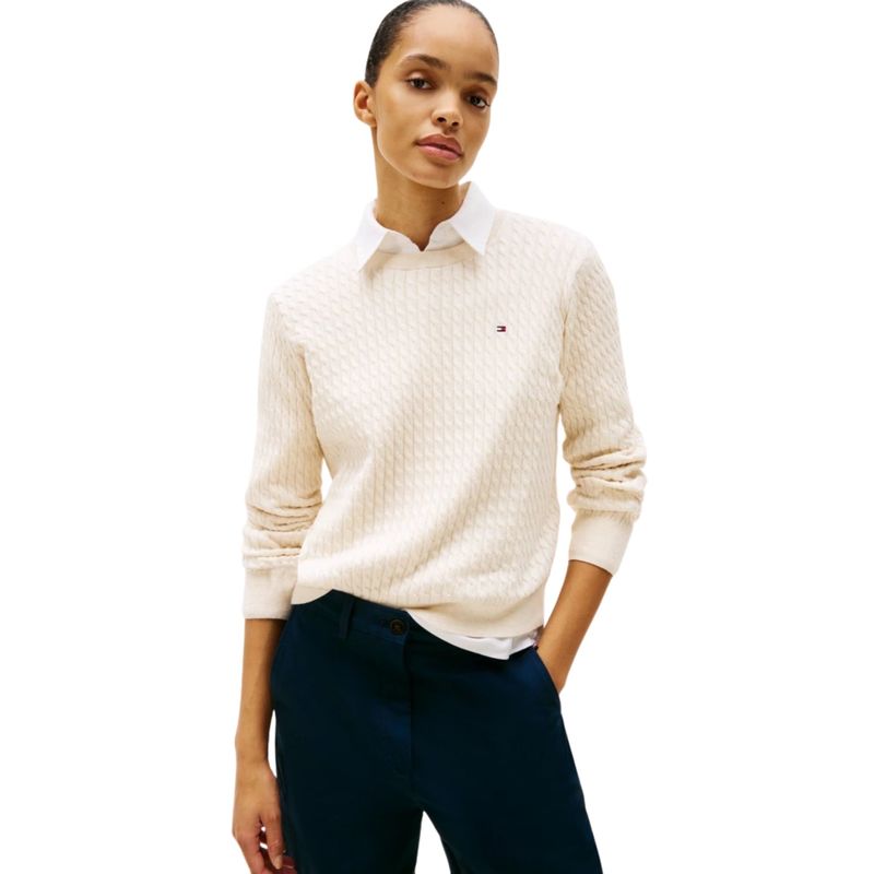 Ženski džemper Tommy Hilfiger co cable c-nk ls sweater