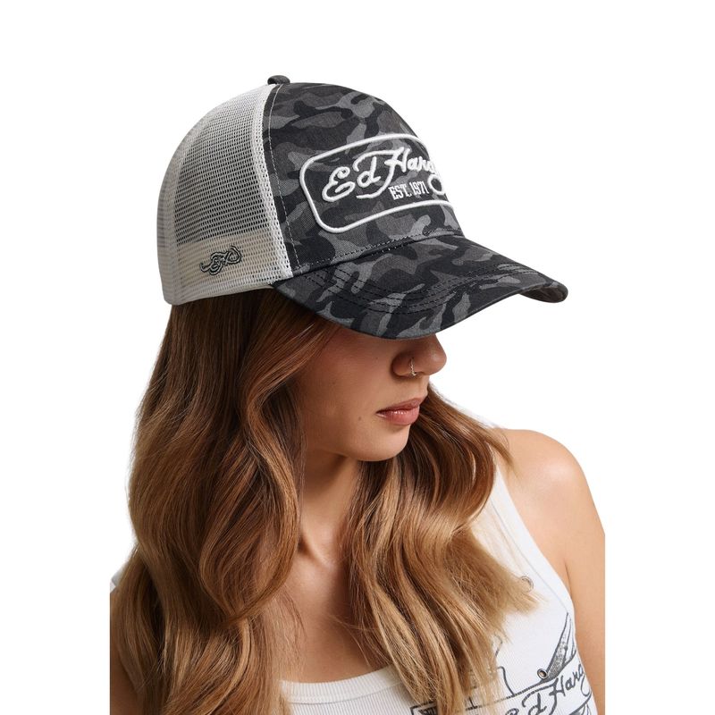 Unisex kačket Ed Hardy 1971 camo 5 panel trucker cap
