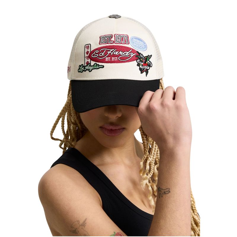 Unisex kačket Ed Hardy est 1971 varsity badge 5 panel trucker