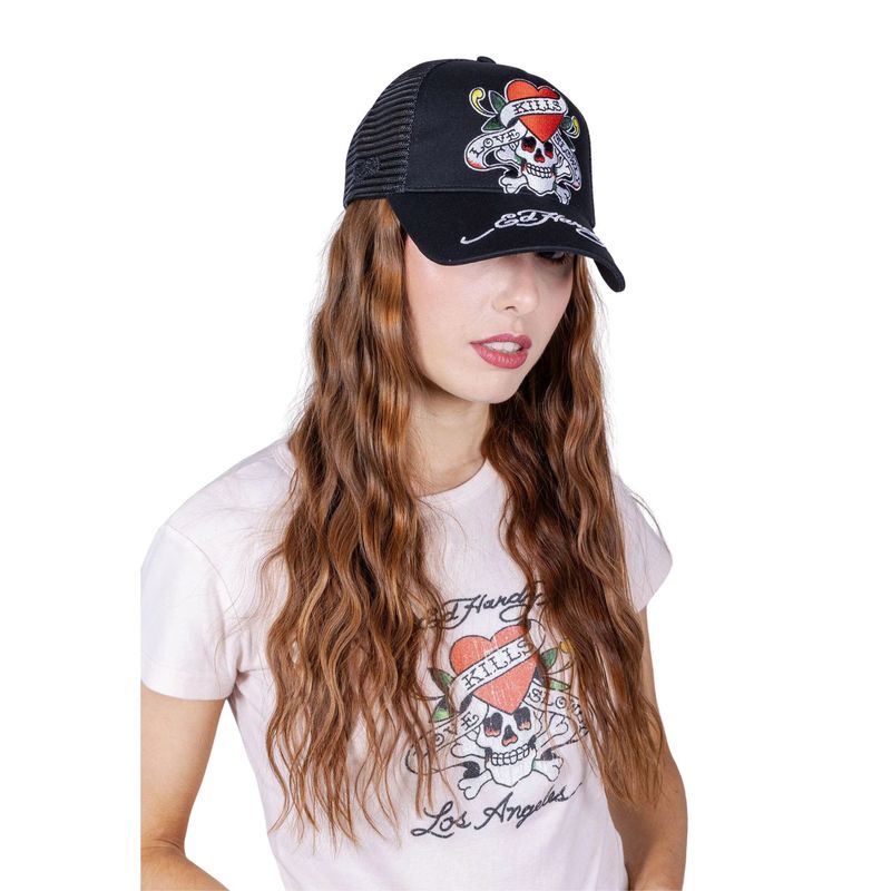 Unisex kačket Ed Hardy love-slowly twill front mesh trucker