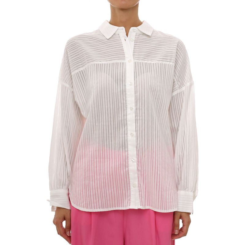 Ženska košulja Lola Oversize poplin striped sheer shirt