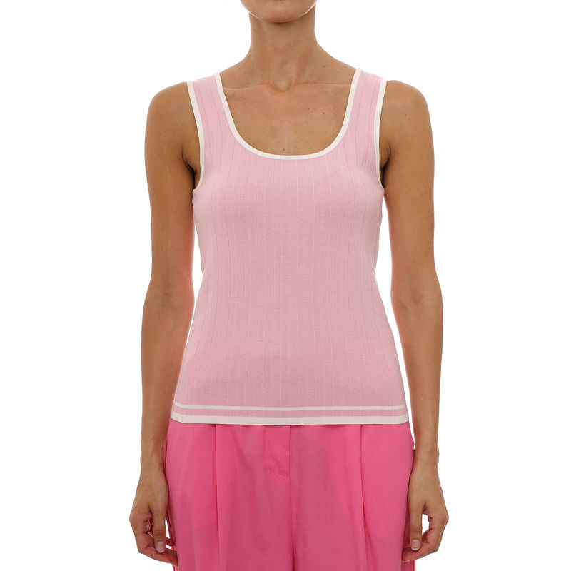 Ženska majica Lola Contrast pleated ribbed top