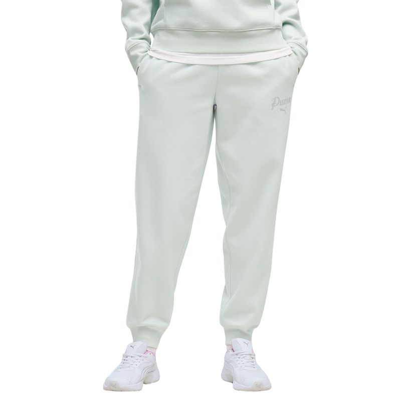 Ženska trenerka donji deo Puma Ess script comfort sweatpants fl cl