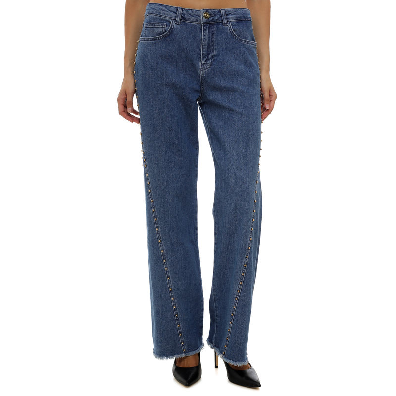 Ženske farmerke Lola By maite pants with gold beads on side