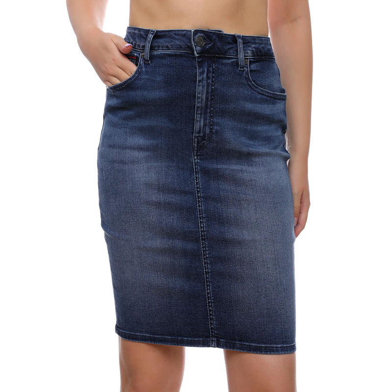 Ženska suknja Tommy Hilfiger-HIGH WAIST DENIM SKIRT DYRMB