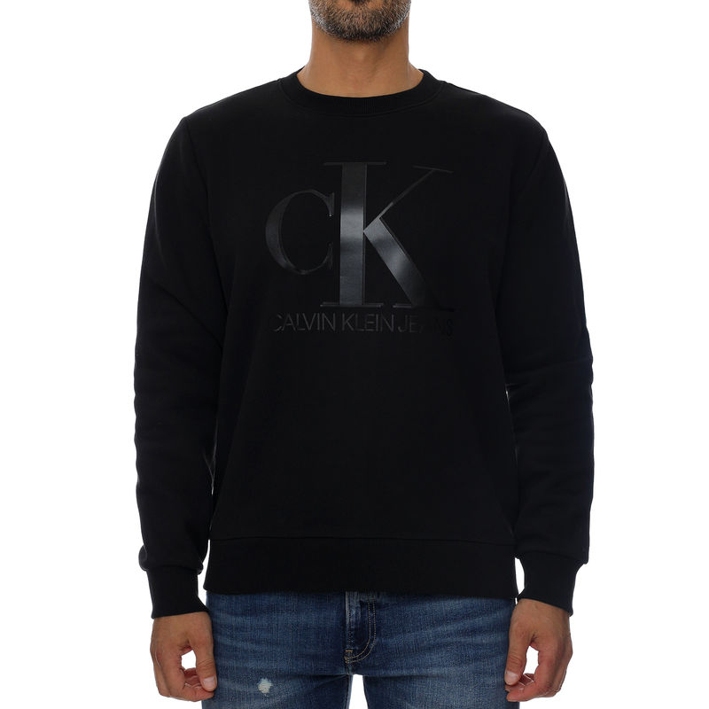 Muški duks CALVIN KLEIN LEATHER MONOGRAM CREW NECK