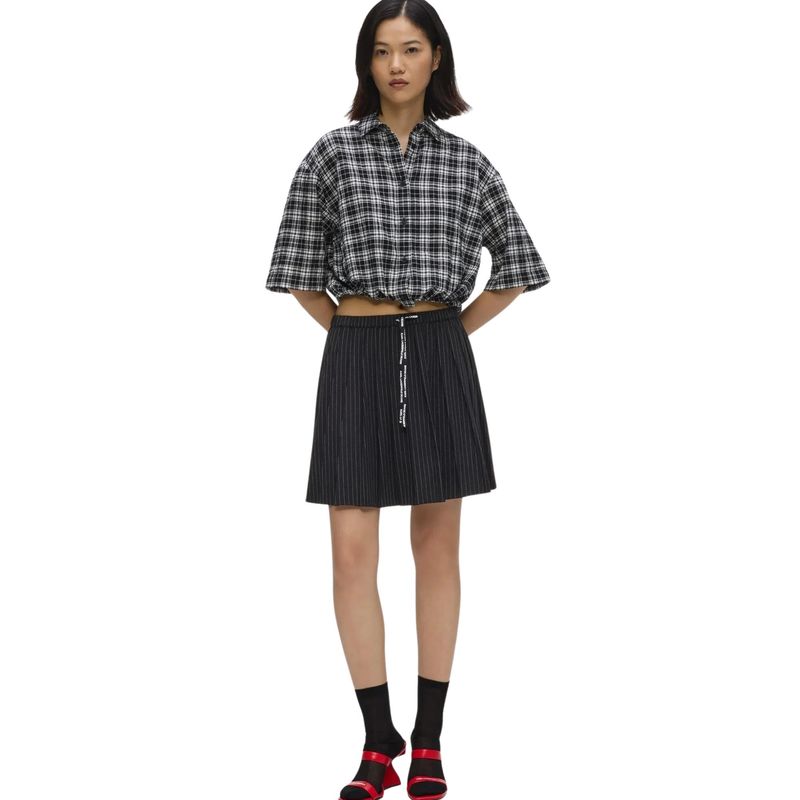 Ženska suknja Karl Lagerfeld pinstripe pleated skirt