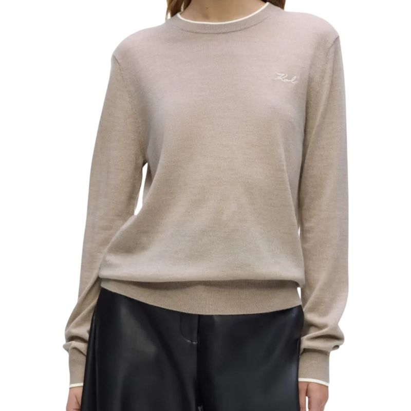Ženski duks Karl Lagerfeld essential merino wool crewneck