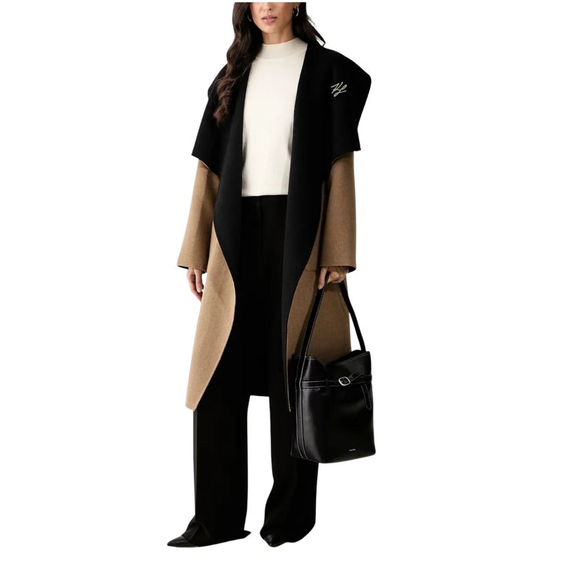 Ženski kaput Karl Lagerfeld reversible long soft wool coat