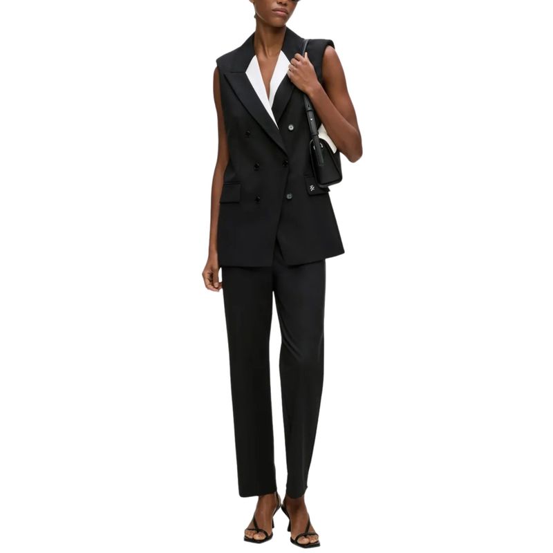 Ženski prsluk Karl Lagerfeld black and white tailored gilet