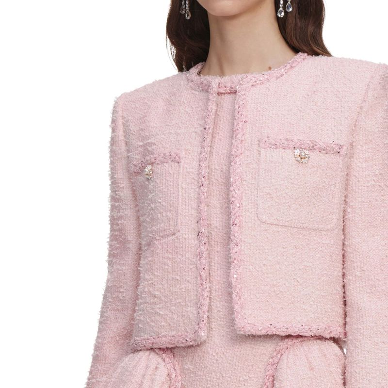 Ženski sako Self Portrait pink boucle jacket