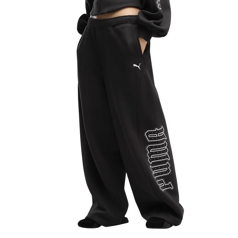 Ženska trenerka donji deo Puma Street glam slouchy bedazzled pants fl