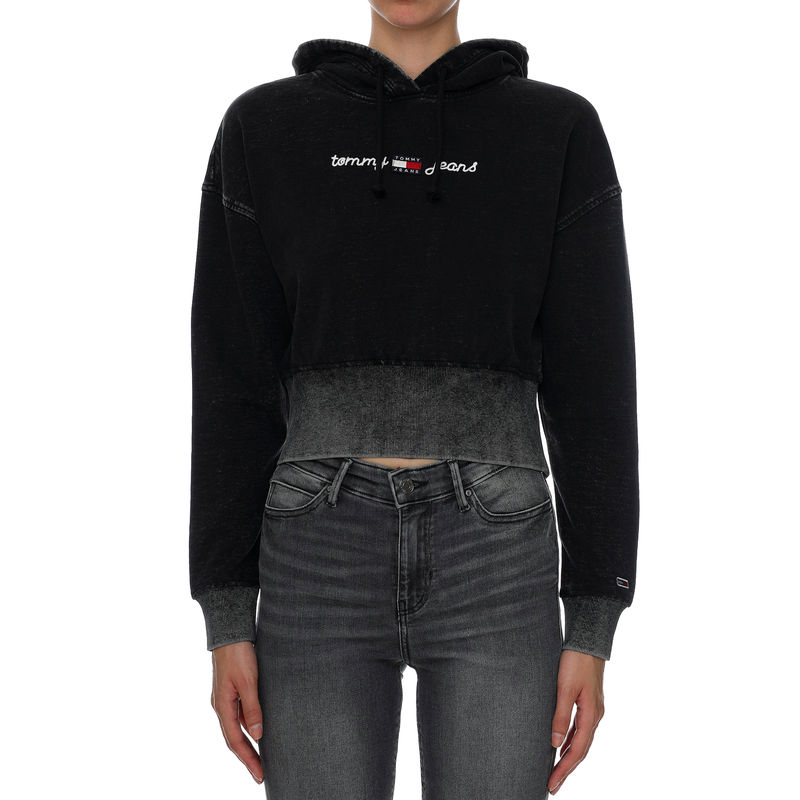 Ženski duks Tommy Hilfiger CROP HOMESPUN LINEAR HOODIE