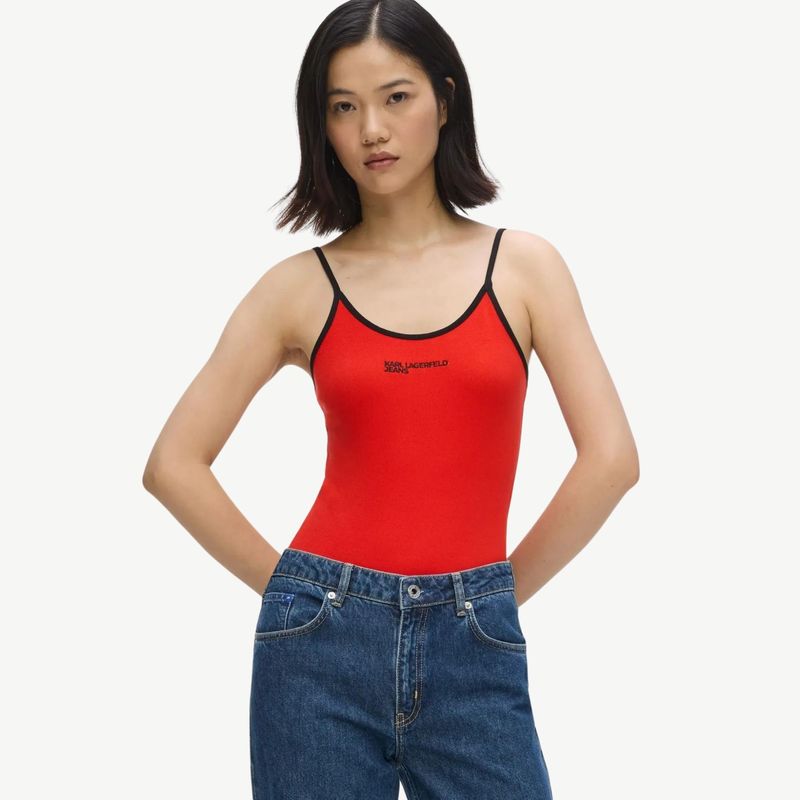 Ženska majica Karl Lagerfeld ribbed body