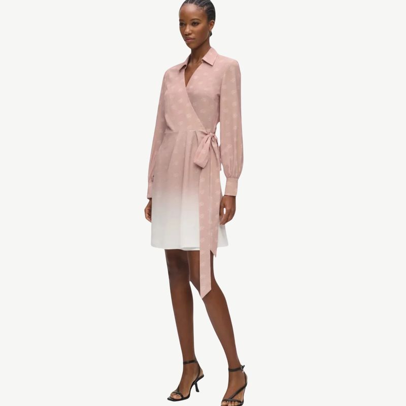 Ženska haljina Karl Lagerfeld printed fluid wrap dress