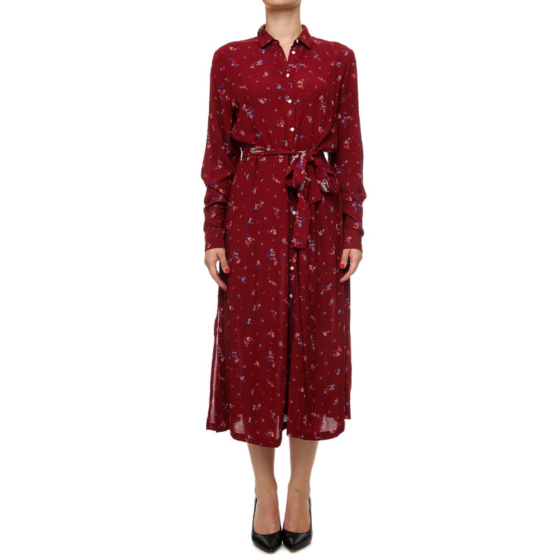 Ženska haljina Tommy Hilfiger Tjw Floral Belt Shirt dress Ext
