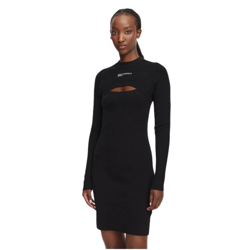 Ženska haljina Karl Lagerfeld cut out knit dress