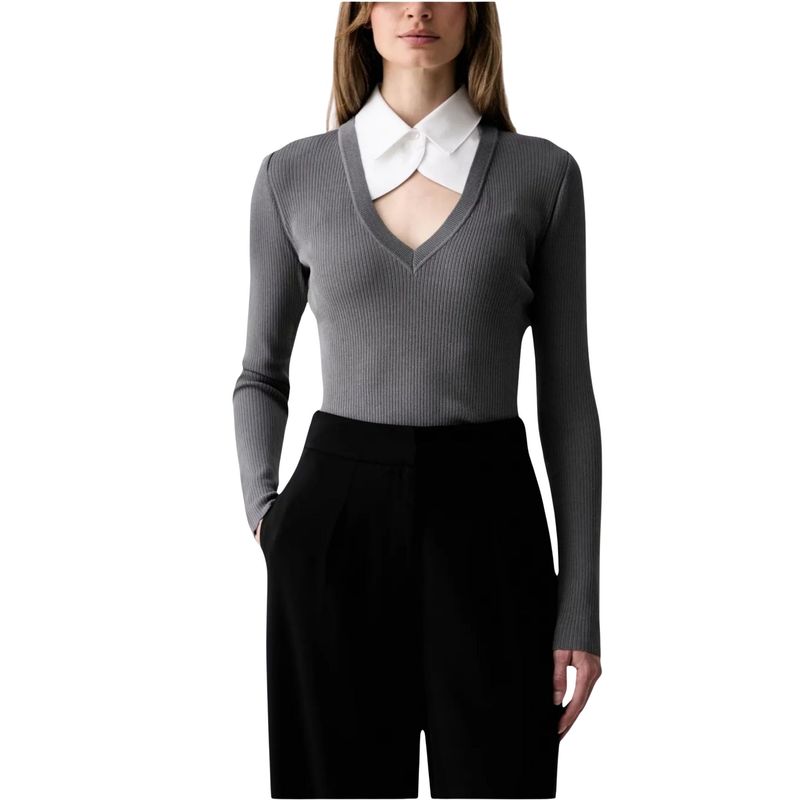 Ženski duks Karl Lagerfeld contrast collar knit polo