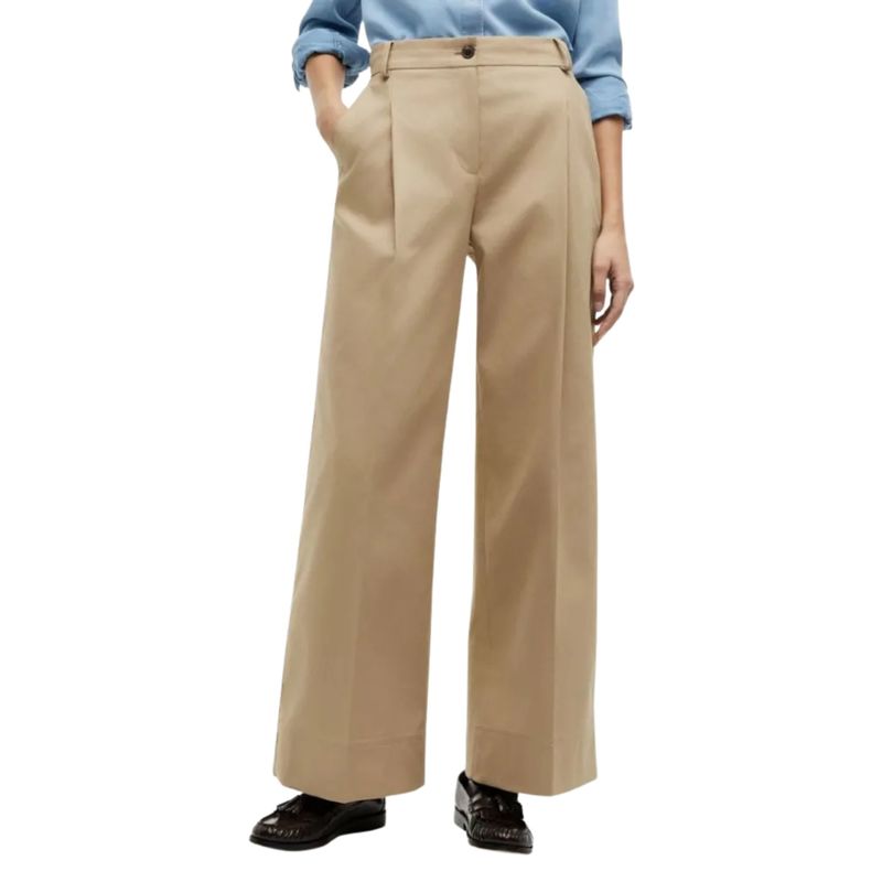 Ženske pantalone Tommy Hilfiger chino dressing wide leg