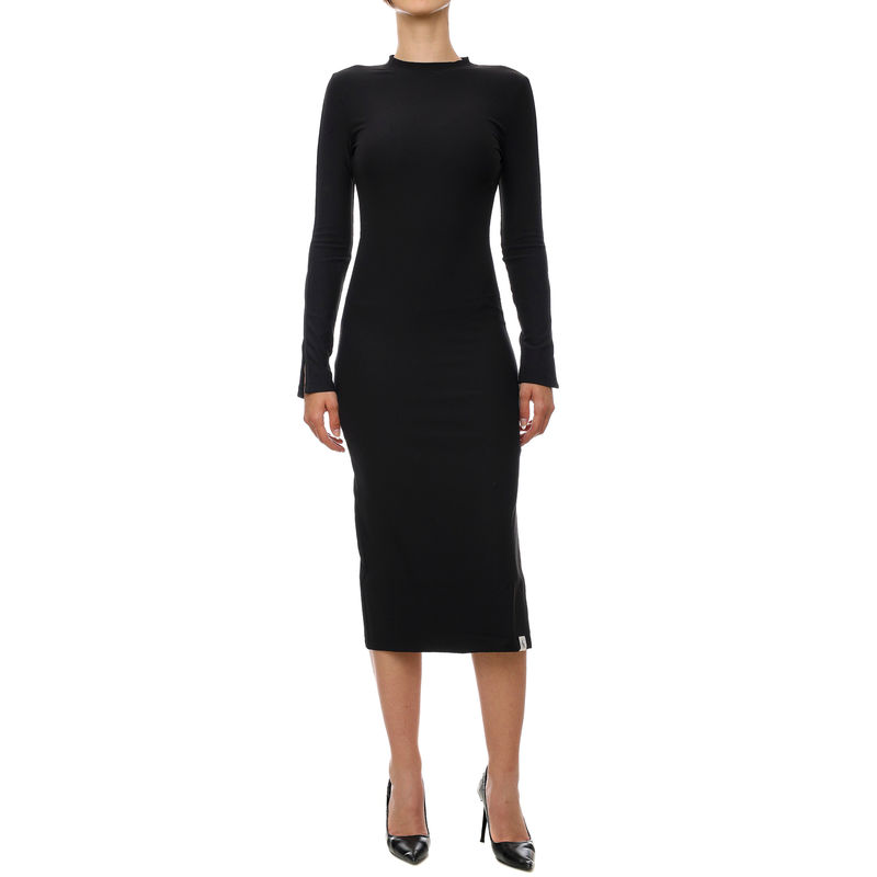 Ženska haljina Calvin Klein Tab Sleeve Split Rib Long Dress