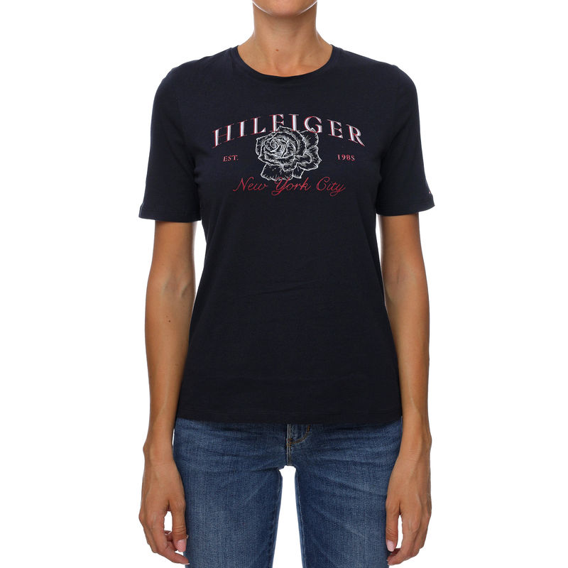 Ženska majica Tommy Hilfiger REGULAR ROSE PRINT C
