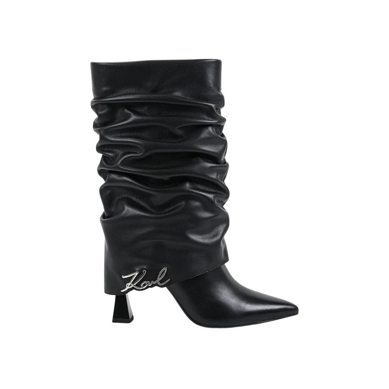 Ženske čizme sa štiklom Karl Lagerfeld debutante midi slouch boot