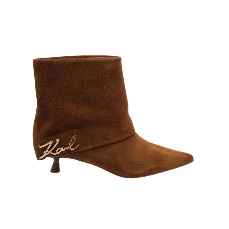 Ženske čizme sa štiklom Karl Lagerfeld pasha fold down ankle boot