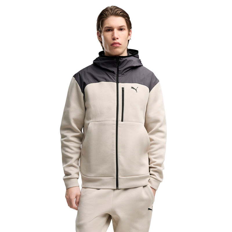 Muški duks Pumatech Material mix full-zip hoodie dk