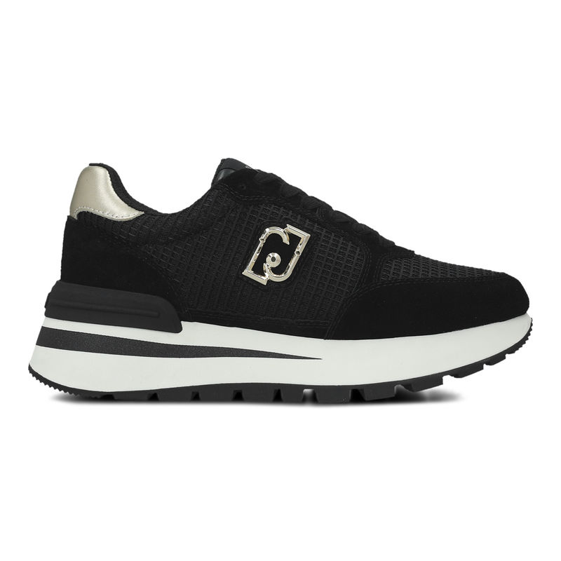 Ženske patike Liu Jo Amazing 25 sneaker cow suede/mesh black/light gold