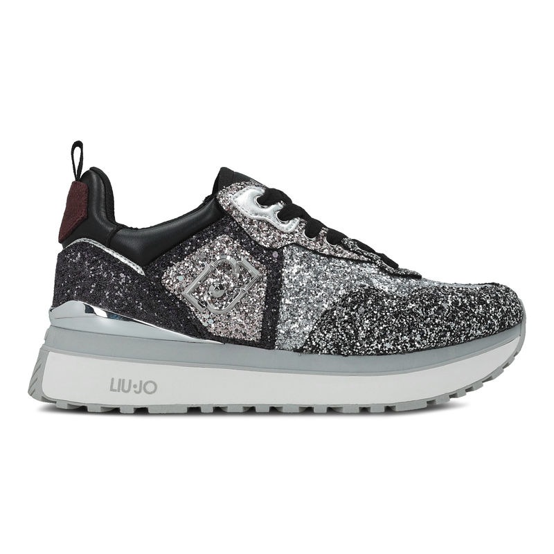 Ženske patike Liu Jo Maxi wonder 01 sneaker glitter silver/amarone