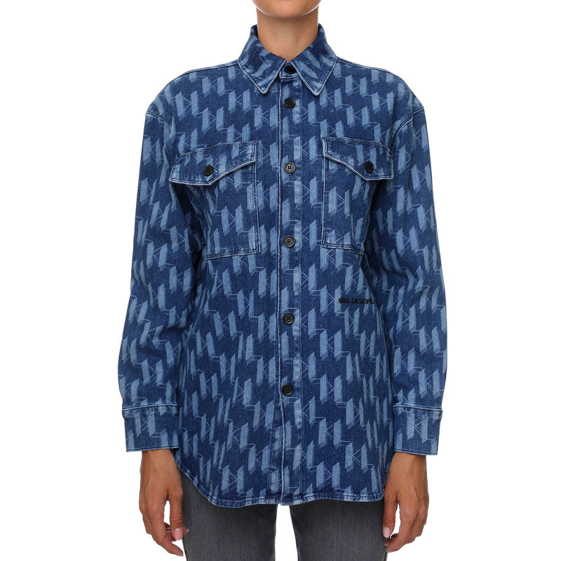 Ženska košulja Karl Lagerfeld MONOGRAM DENIM OVERSHIRT