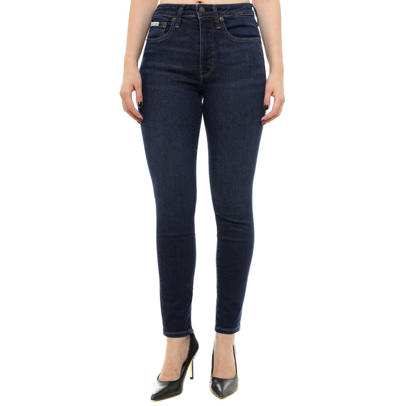 Ženske farmerke Calvin Klein mid rise skinny blue orbit