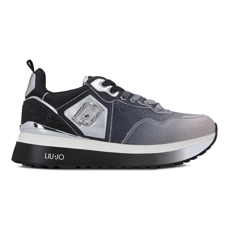 Ženske patike Liu Jo Maxi wonder 01 sneaker satin/strass black/white