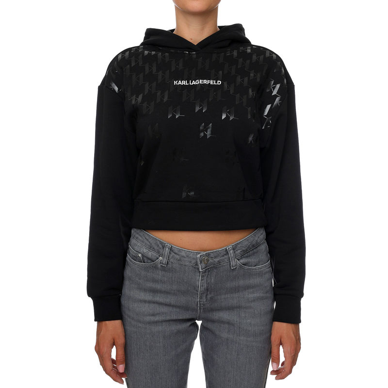 Ženski duks Karl Lagerfeld MONOGRAM PRINTED HOODIE