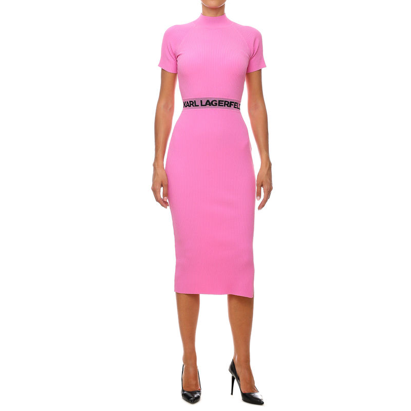 Ženska haljina Karl Lagerfeld SSLV KNIT DRESS W/LOGO