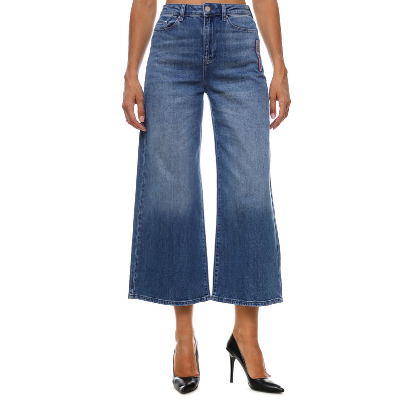 Ženske farmerke Karl Lagerfeld BLUE DENIM CULOTTES W/LOGO
