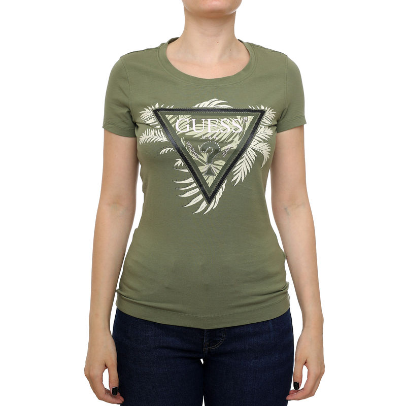 Ženska majica Guess Cn ss triangle palm print
