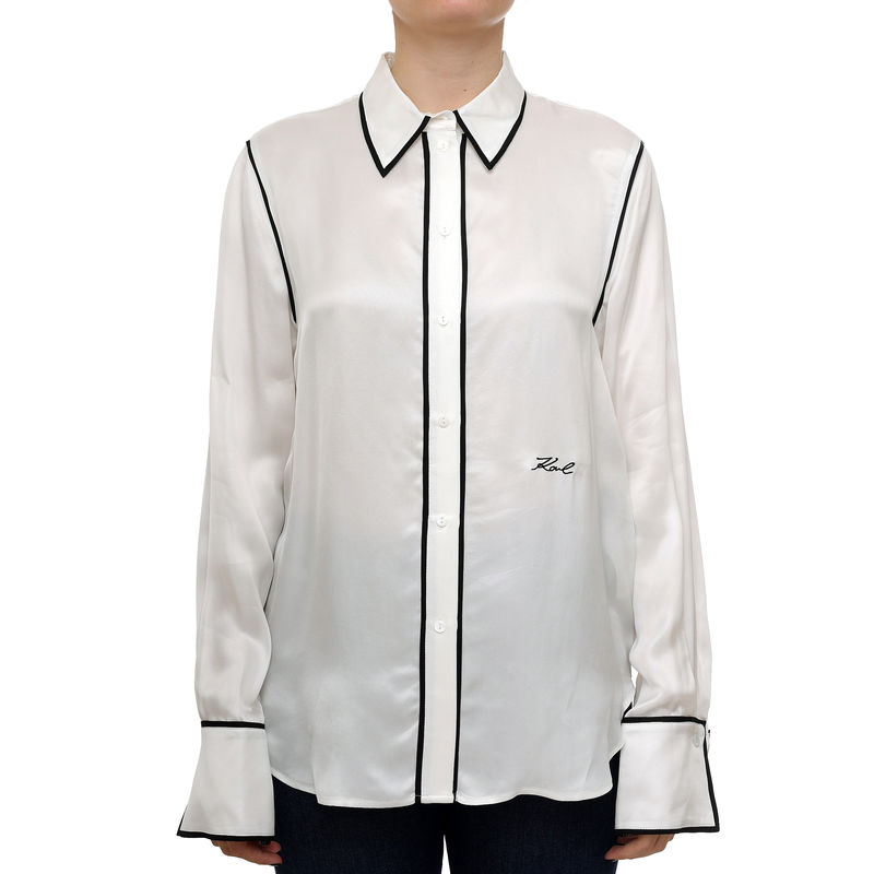 Ženska košulja Karl Lagerfeld Bw contrast piping blouse