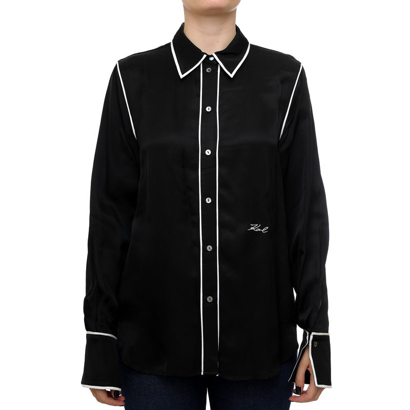 Ženska košulja Karl Lagerfeld Bw contrast piping blouse